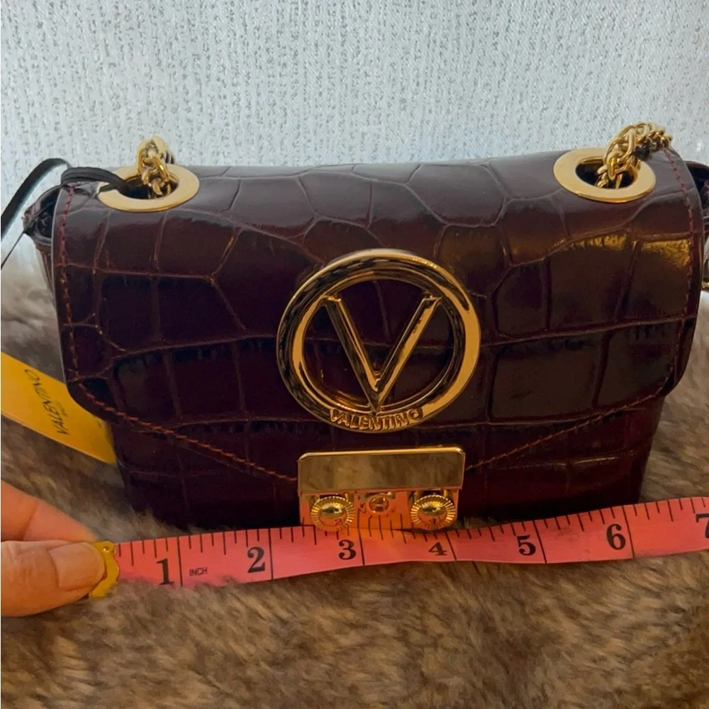 💕Valentino Croc-Embossed Crossbody Bag